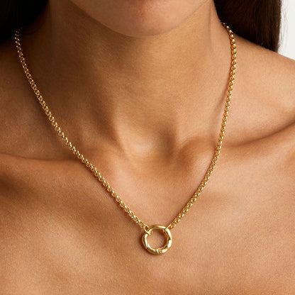 Golden Horizon Linked Circle Necklace 5