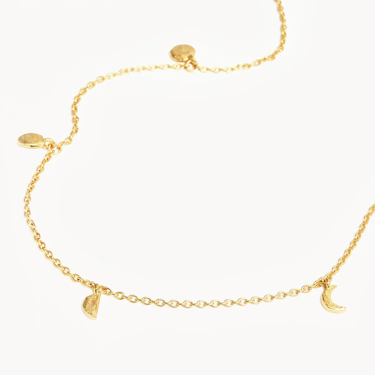 Celestial Phases Gold Choker Necklace with Multi Charms