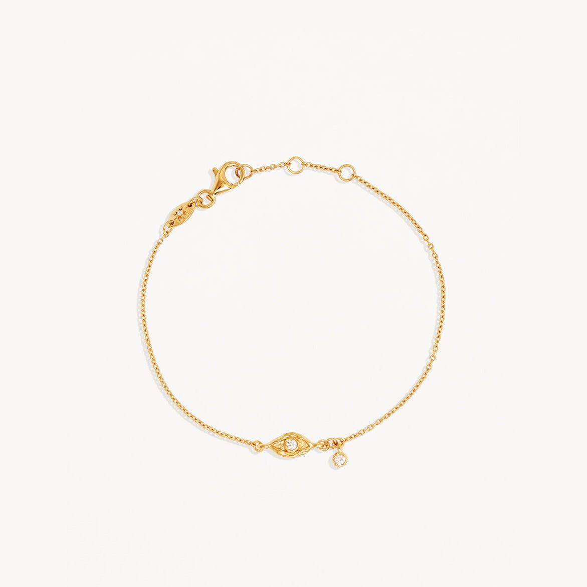 Radiant 0.10 TCW Round Lab-Grown Diamond Evil Eye Bracelet 1