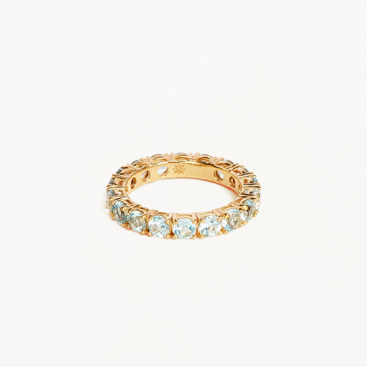 1.0 TCW Round Blue Topaz Diamond Full Eternity Wedding Band 1