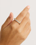 Load image into Gallery viewer, 1.0 TCW Round Blue Topaz Diamond Full Eternity Wedding Band
