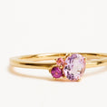 Load image into Gallery viewer, 0.50 CT Oval Pink Amethyst & Gemstone Trio Engagement Ring
