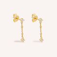 Load image into Gallery viewer, Ethereal Elegance: 0.10 TCW Round Lab Grown Diamond Chain Dangle Earrings
