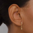 Load image into Gallery viewer, Ethereal Elegance: 0.10 TCW Round Lab Grown Diamond Chain Dangle Earrings
