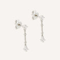 Load image into Gallery viewer, Ethereal Elegance: 0.10 TCW Round Lab Grown Diamond Chain Dangle Earrings
