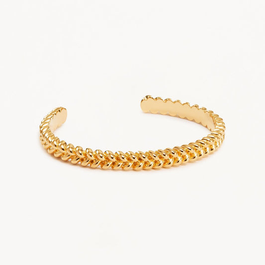 Elegant Gold-Twist Cuff Bracelet