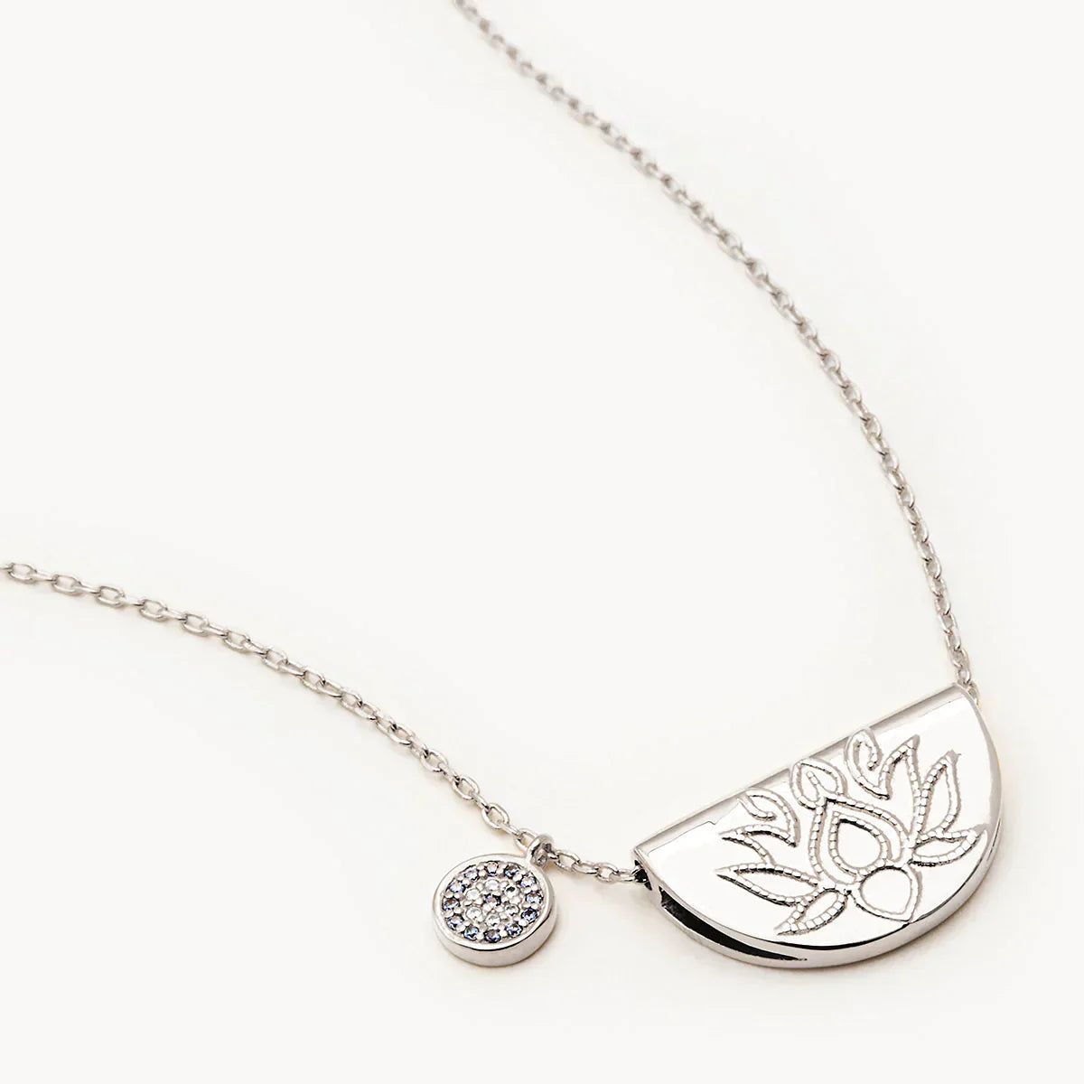 Radiant Lotus Charm Pendant Necklace