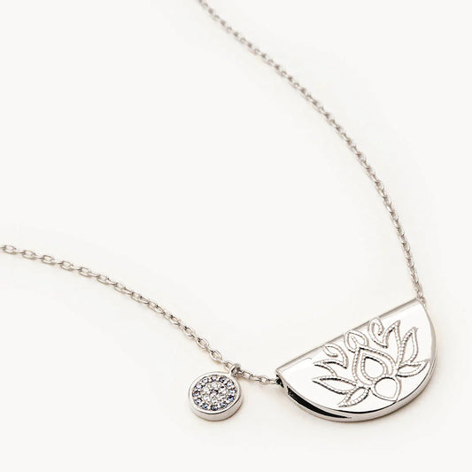 Radiant Lotus Charm Pendant Necklace