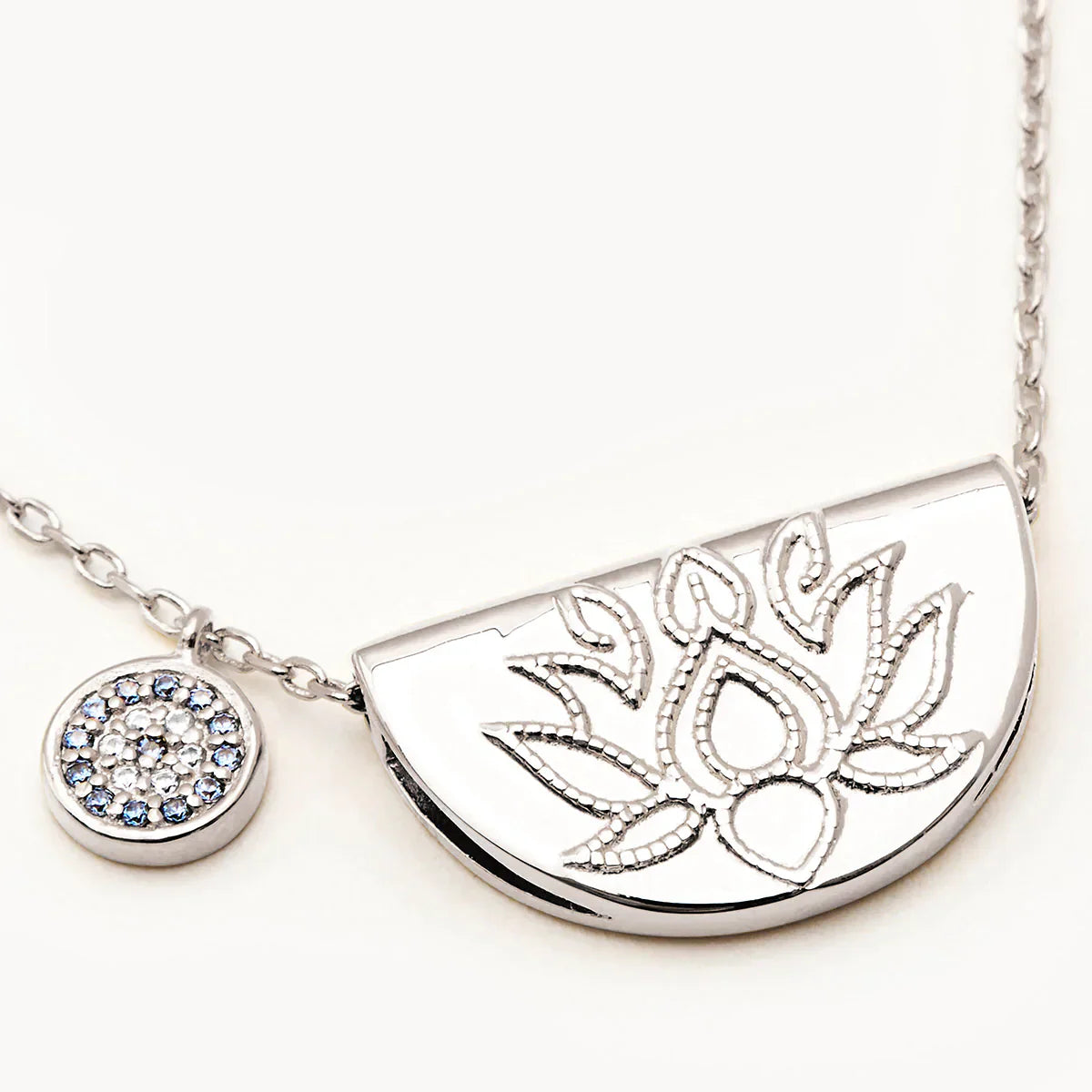 Radiant Lotus Charm Pendant Necklace