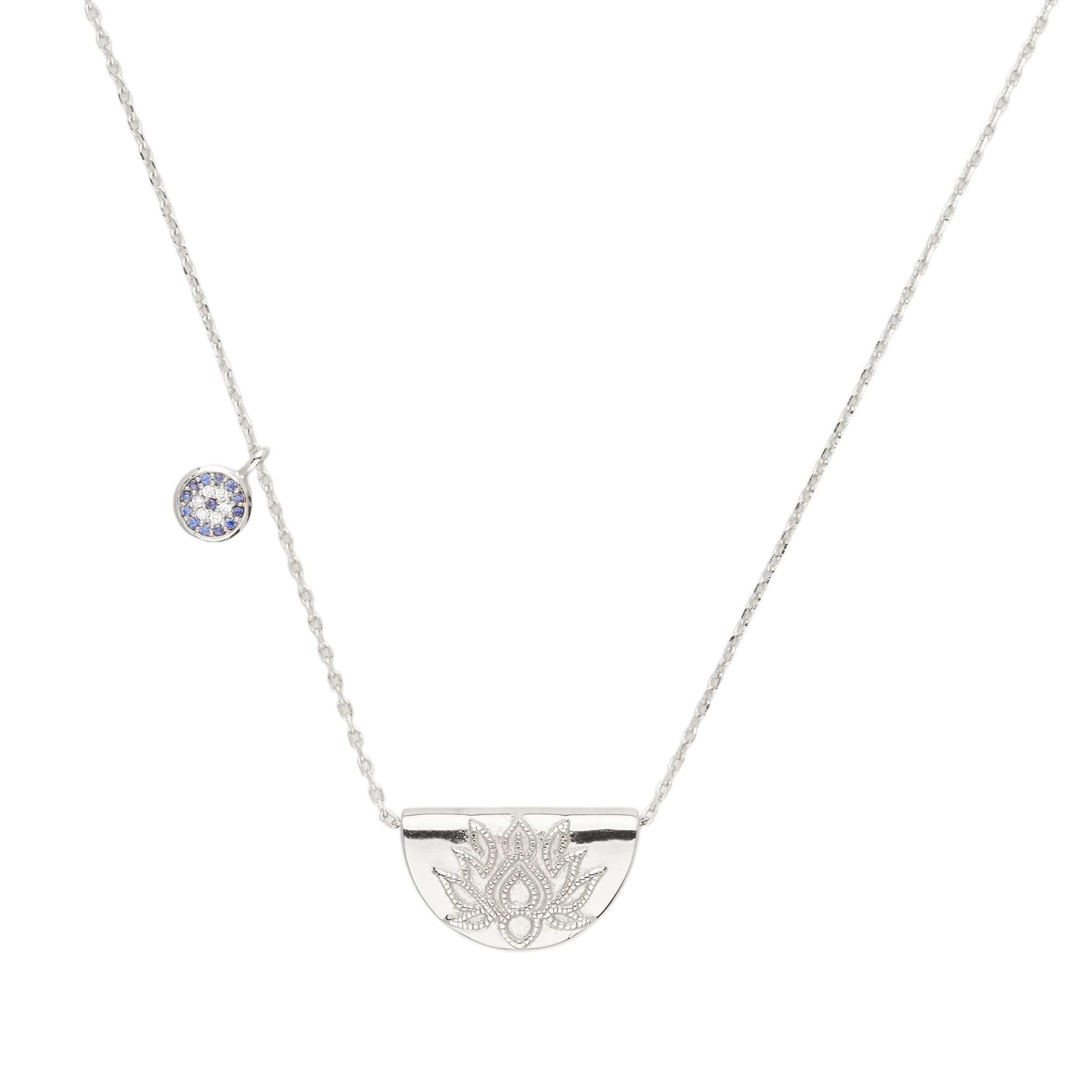 Radiant Lotus Charm Pendant Necklace