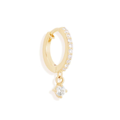 Radiant 0.05 TCW Round Lab Grown Diamond Gold Hoop Earring 1