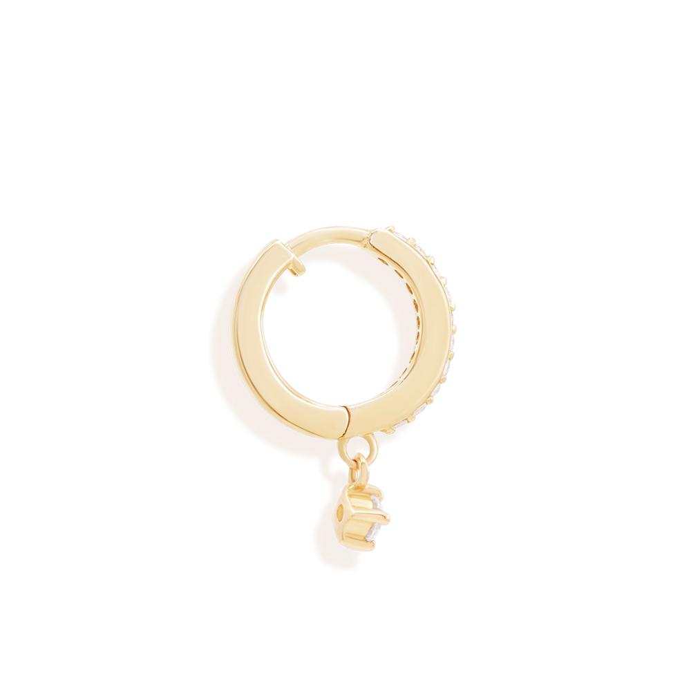 Radiant 0.05 TCW Round Lab Grown Diamond Gold Hoop Earring 4