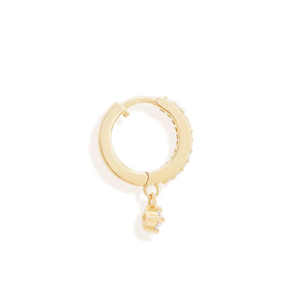 Radiant 0.05 TCW Round Lab Grown Diamond Gold Hoop Earring 4