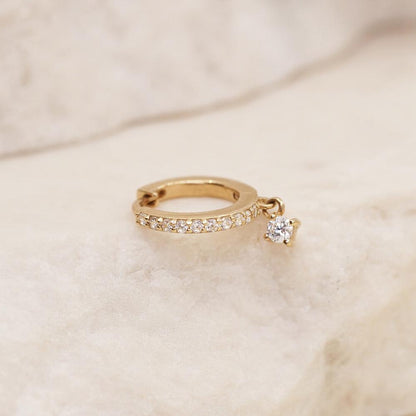 Radiant 0.05 TCW Round Lab Grown Diamond Gold Hoop Earring 3