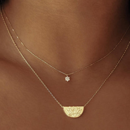Elegant Gold Lotus Pendant Necklace 2
