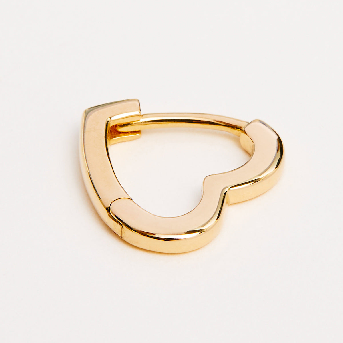 Elegant Heart-Shaped Gold Hoop Earring