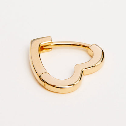 Elegant Heart-Shaped Gold Hoop Earring 3