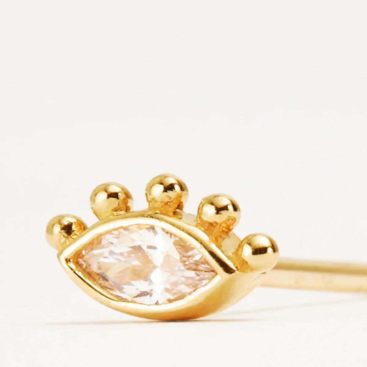 Radiant 0.10 TCW Marquise Lab-Grown Diamond Evil Eye Stud Earrings 3