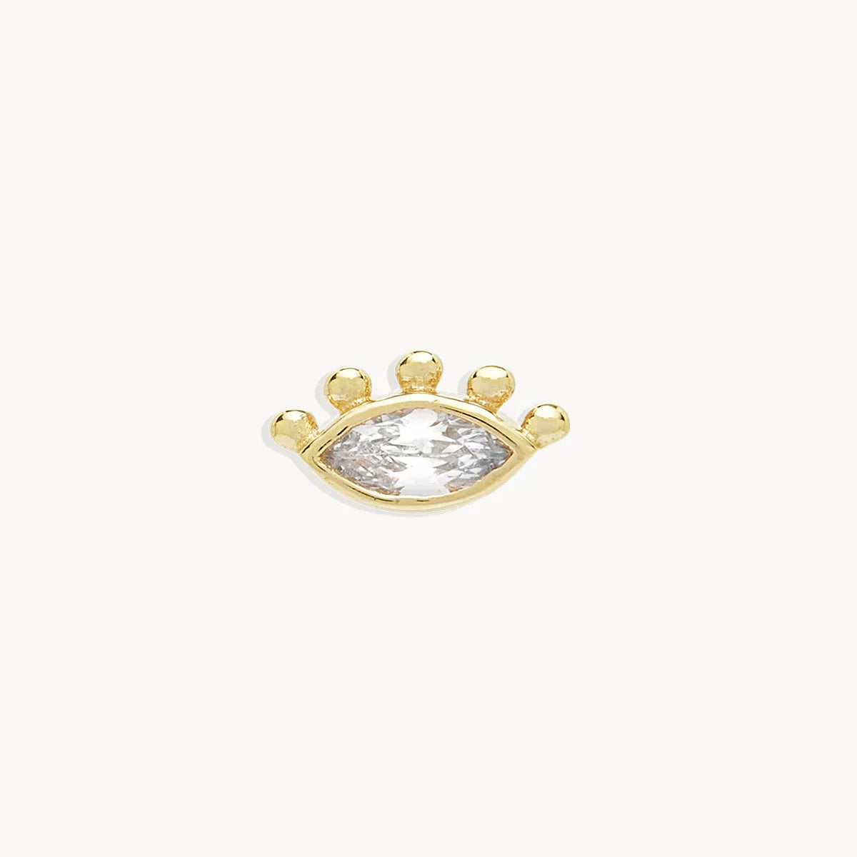 Radiant 0.10 TCW Marquise Lab-Grown Diamond Evil Eye Stud Earrings 4