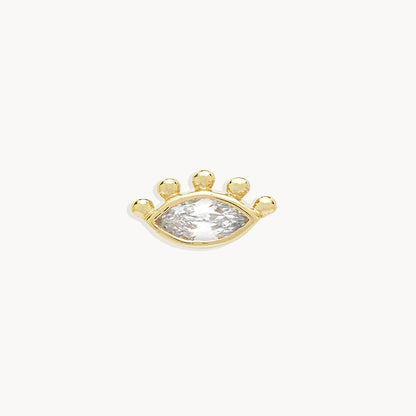 Radiant 0.10 TCW Marquise Lab-Grown Diamond Evil Eye Stud Earrings 4