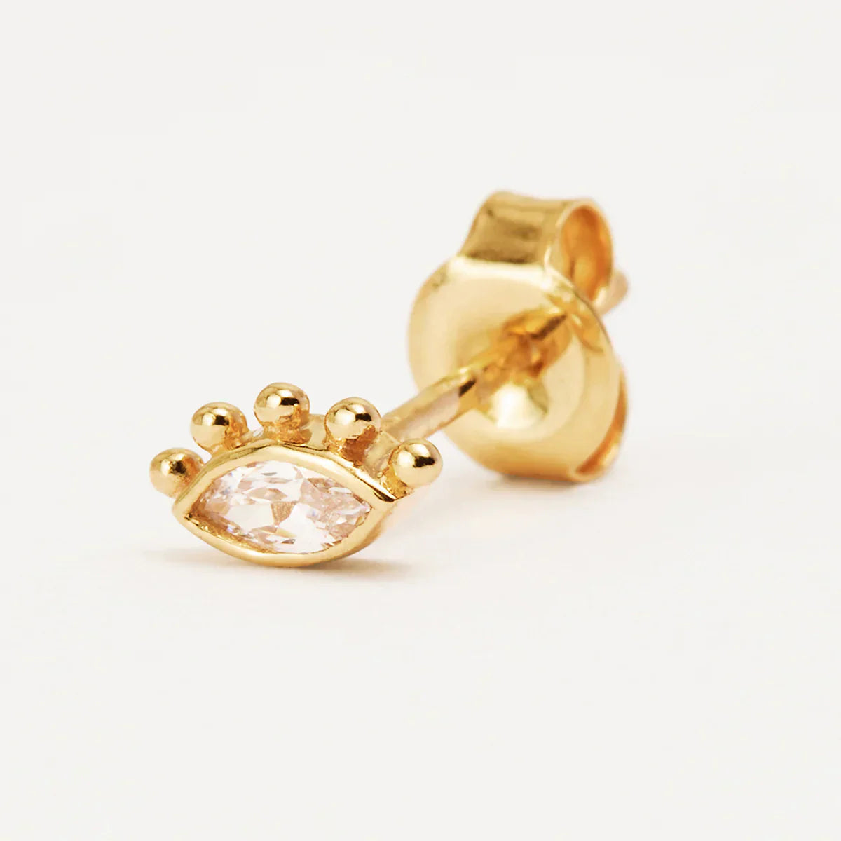 Radiant 0.10 TCW Marquise Lab-Grown Diamond Evil Eye Stud Earrings 1