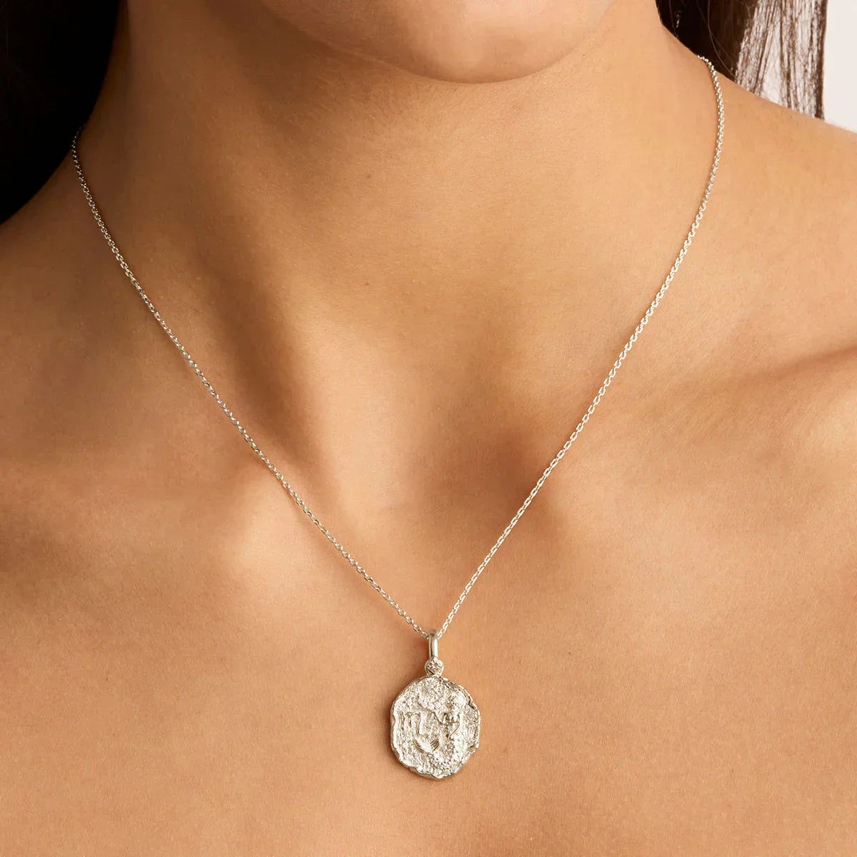 0.05 TCW Round Lab Grown Diamond Zodiac Pendant Necklace 23