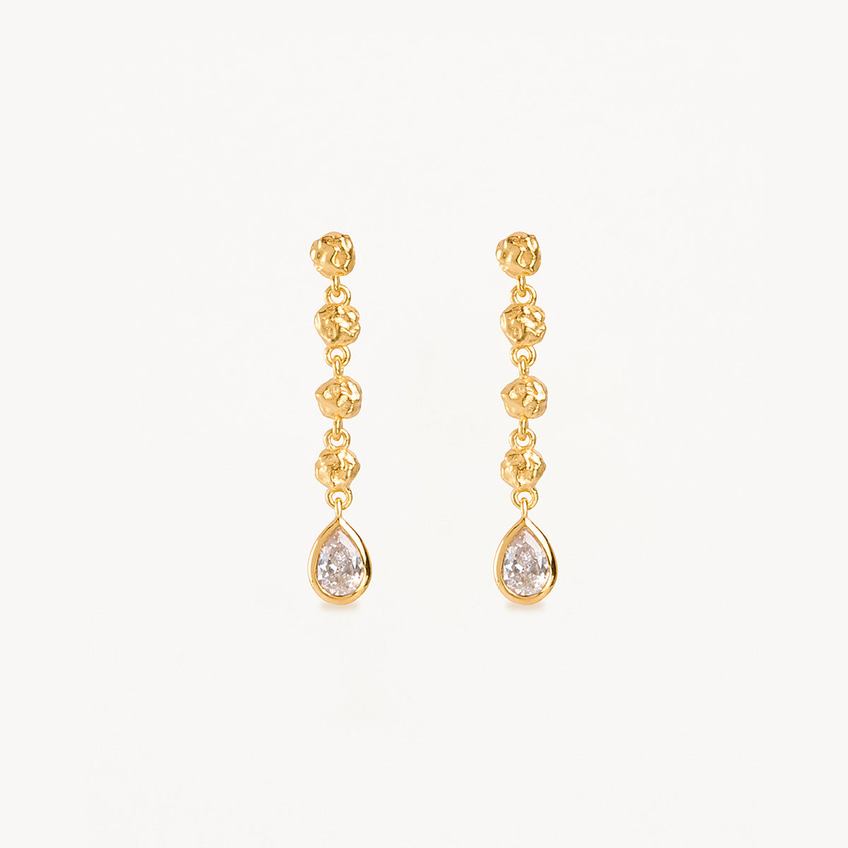 0.10 TCW Pear Lab Grown Diamond Drop Chain Earrings