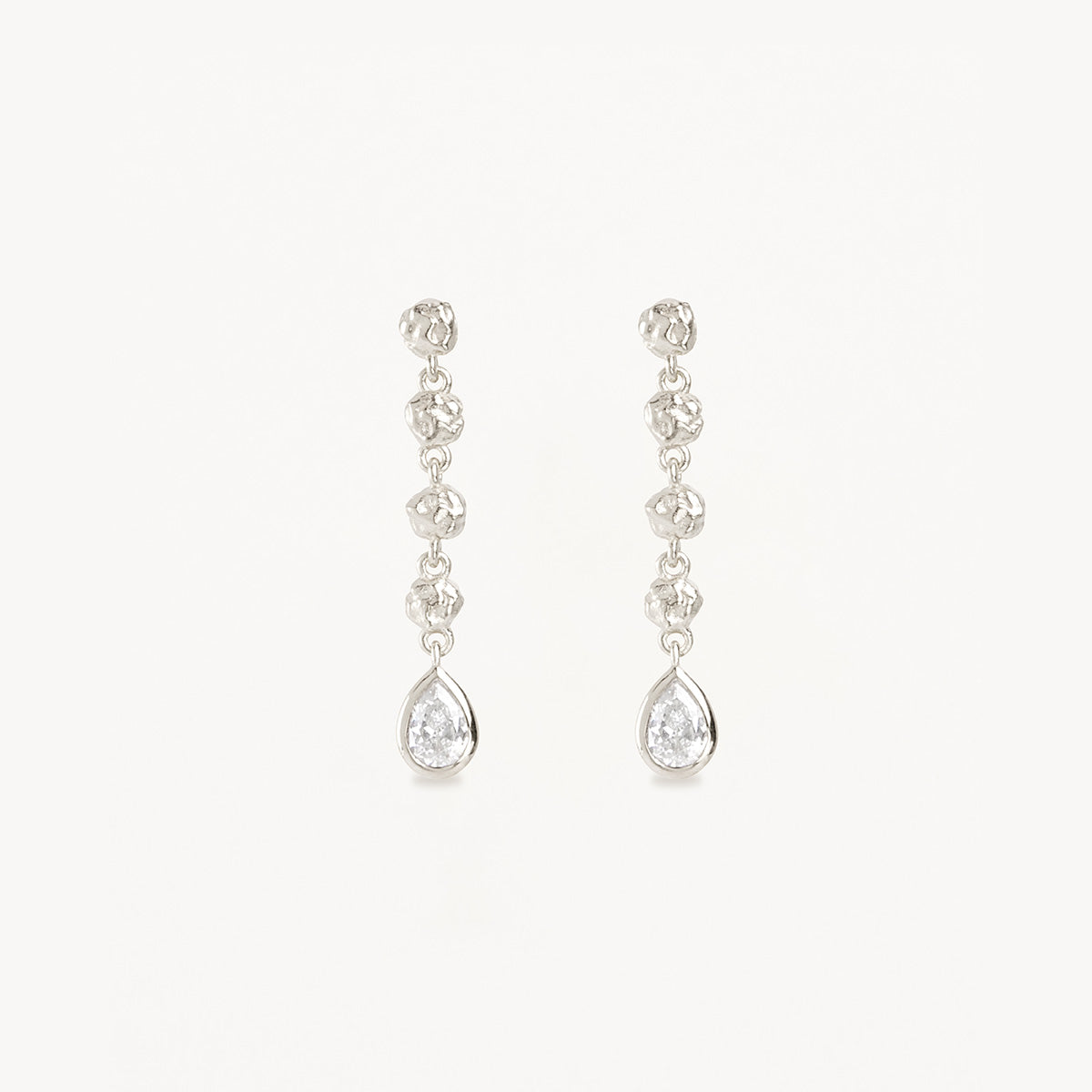 0.10 TCW Pear Lab Grown Diamond Drop Chain Earrings