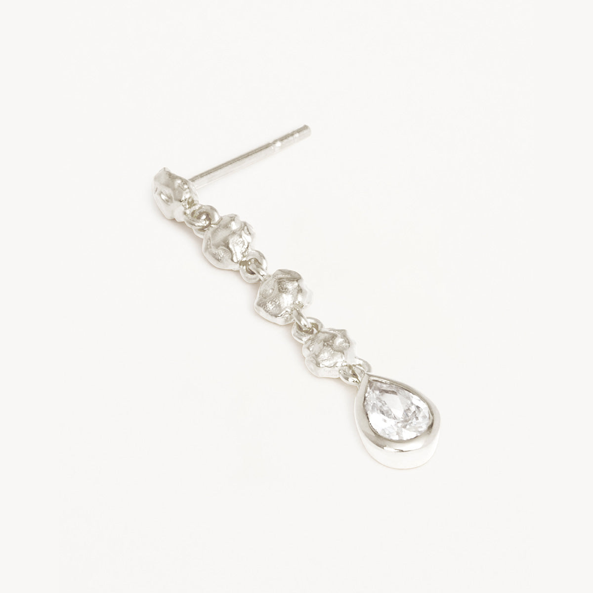 0.10 TCW Pear Lab Grown Diamond Drop Chain Earrings