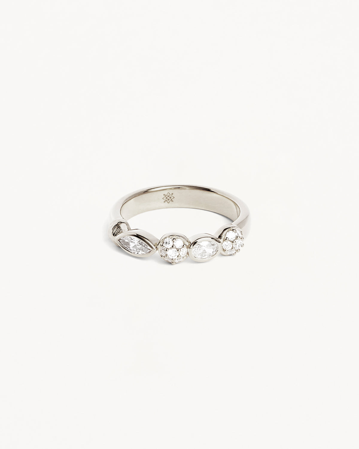 0.50 TCW Oval & Marquise Half Eternity Multi Stone Lab Grown Wedding Band 7