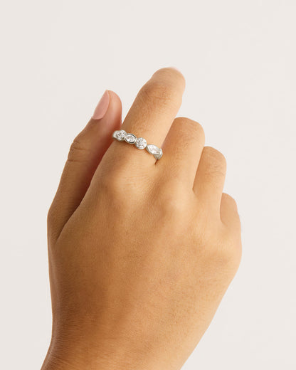 0.50 TCW Oval & Marquise Half Eternity Multi Stone Lab Grown Wedding Band 2