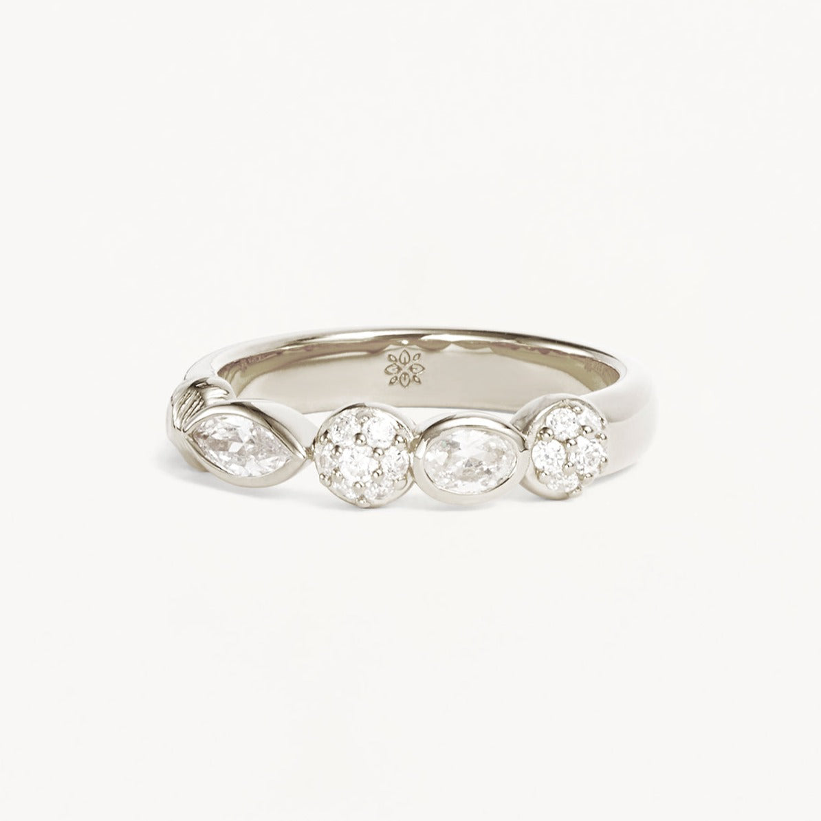 0.50 TCW Oval & Marquise Half Eternity Multi Stone Lab Grown Wedding Band 6