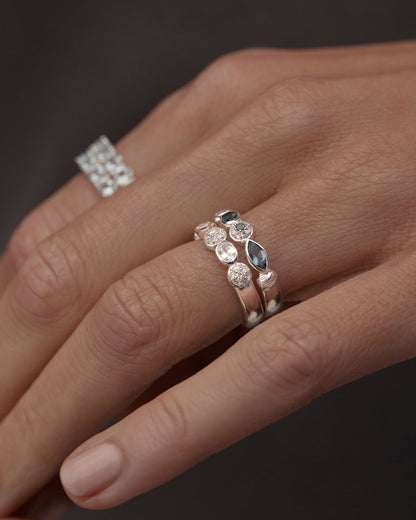 0.50 TCW Oval & Marquise Half Eternity Multi Stone Lab Grown Wedding Band 8