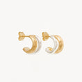 Load image into Gallery viewer, Elegant Two-Tone Shield Hoop Earrings
