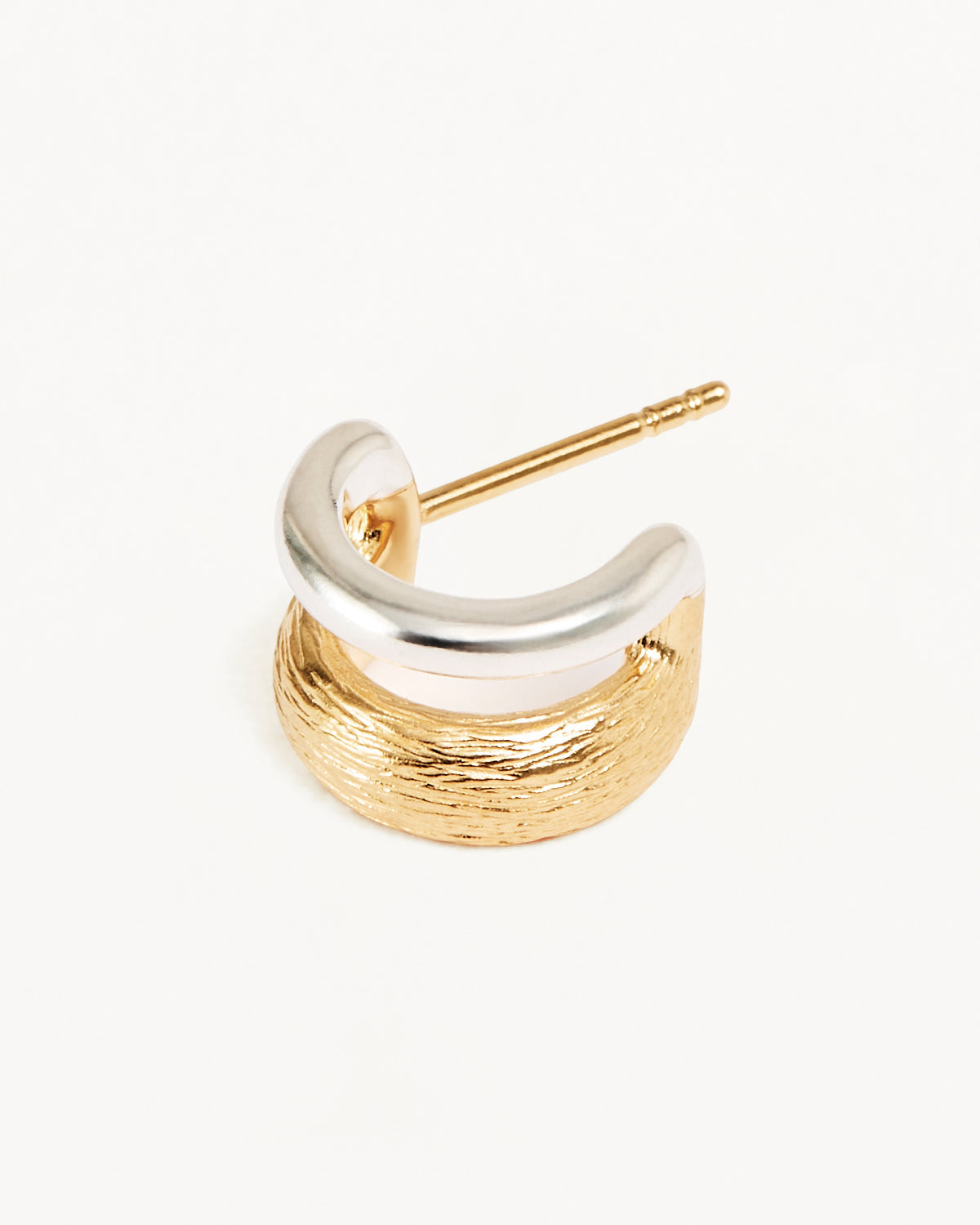 Elegant Two-Tone Shield Hoop Earrings