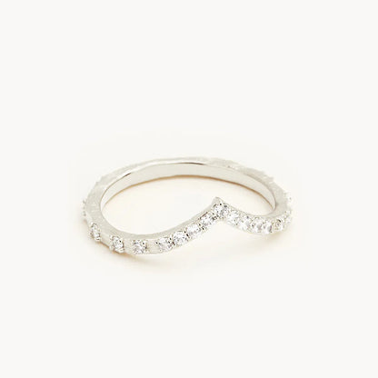 1.0 TCW Round  Lab Grown Diamond V Shaped Wedding Band 2