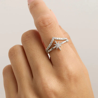 1.0 TCW Round  Lab Grown Diamond V Shaped Wedding Band 6
