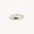 Load image into Gallery viewer, Elegant Lab-Made Diamond Wedding Band with Green Pear Emeralds
