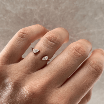Open End-0.6 CT Pear Lab Grown Diamond Wedding Band