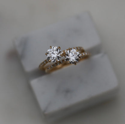 Eternal Elegance: 0.70 CT Round Lab-Grown Diamond Pave Engagement Ring 10