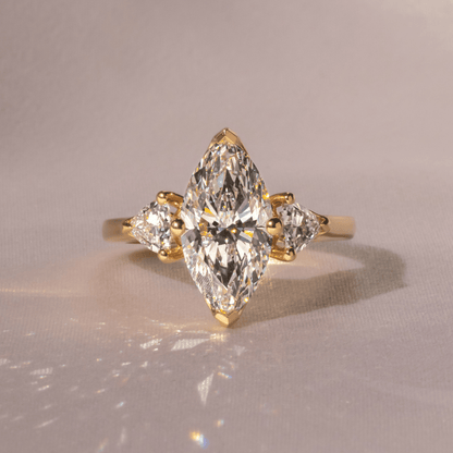Three Stone-Marquise Lab Grown Diamond Engagement Ring