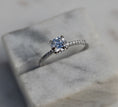 Load image into Gallery viewer, Eternal Elegance: 0.85 CT Round Lab-Grown Diamond Pave Engagement Ring
