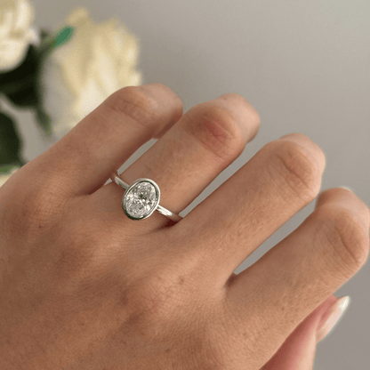 Solitaire-Oval Lab Grown Diamond Engagement Ring