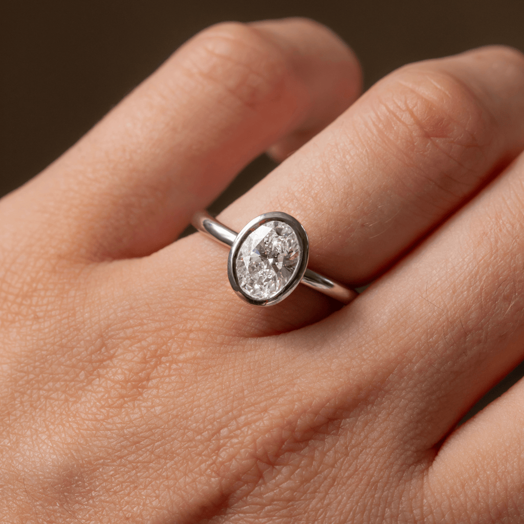 Solitaire-Oval Lab Grown Diamond Engagement Ring