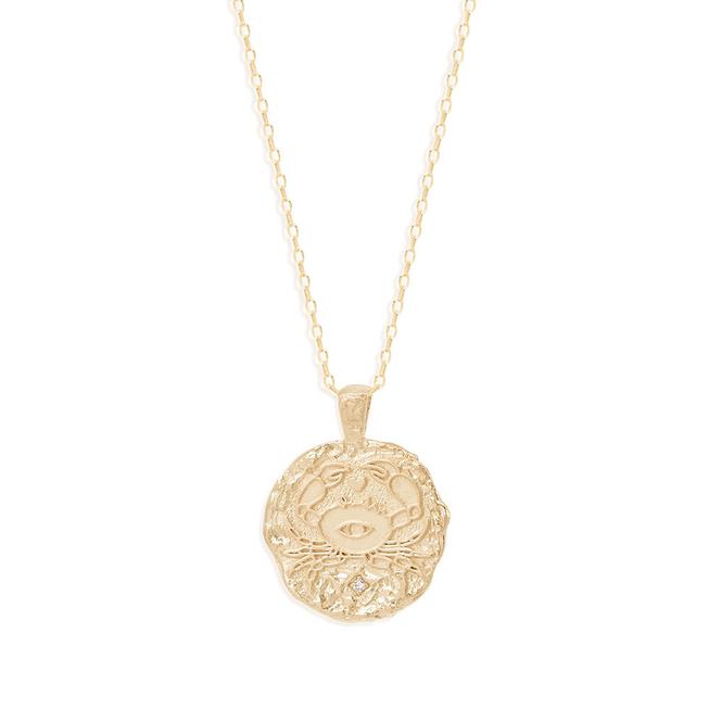 Exquisite Cancer Zodiac Necklace with Round Lab-Grown Diamond Pendant