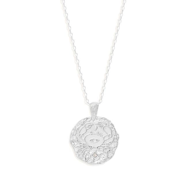 Exquisite Cancer Zodiac Necklace with Round Lab-Grown Diamond Pendant