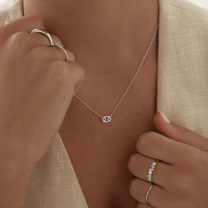 0.30 TCW Round Lab-Grown Diamond Zodiac Cancer Pendant Necklace 4