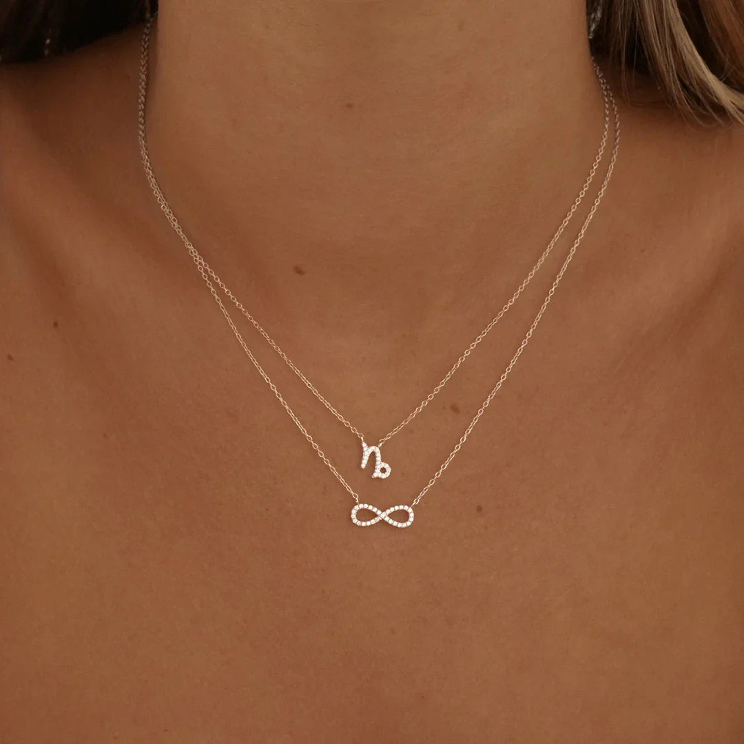 0.20 Carat Round Lab-Grown Diamond Capricorn Zodiac Pendant Necklace 8