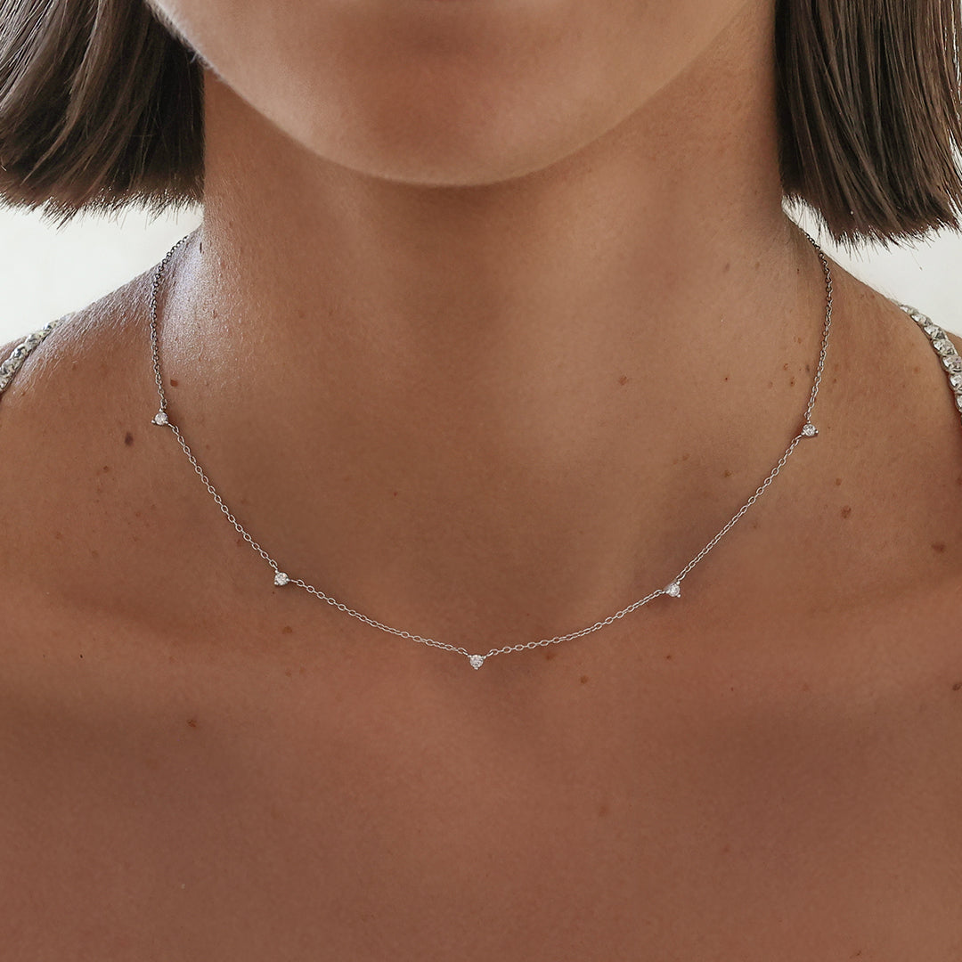 0.3 TCW Round Lab-Grown Diamond Gold Necklace