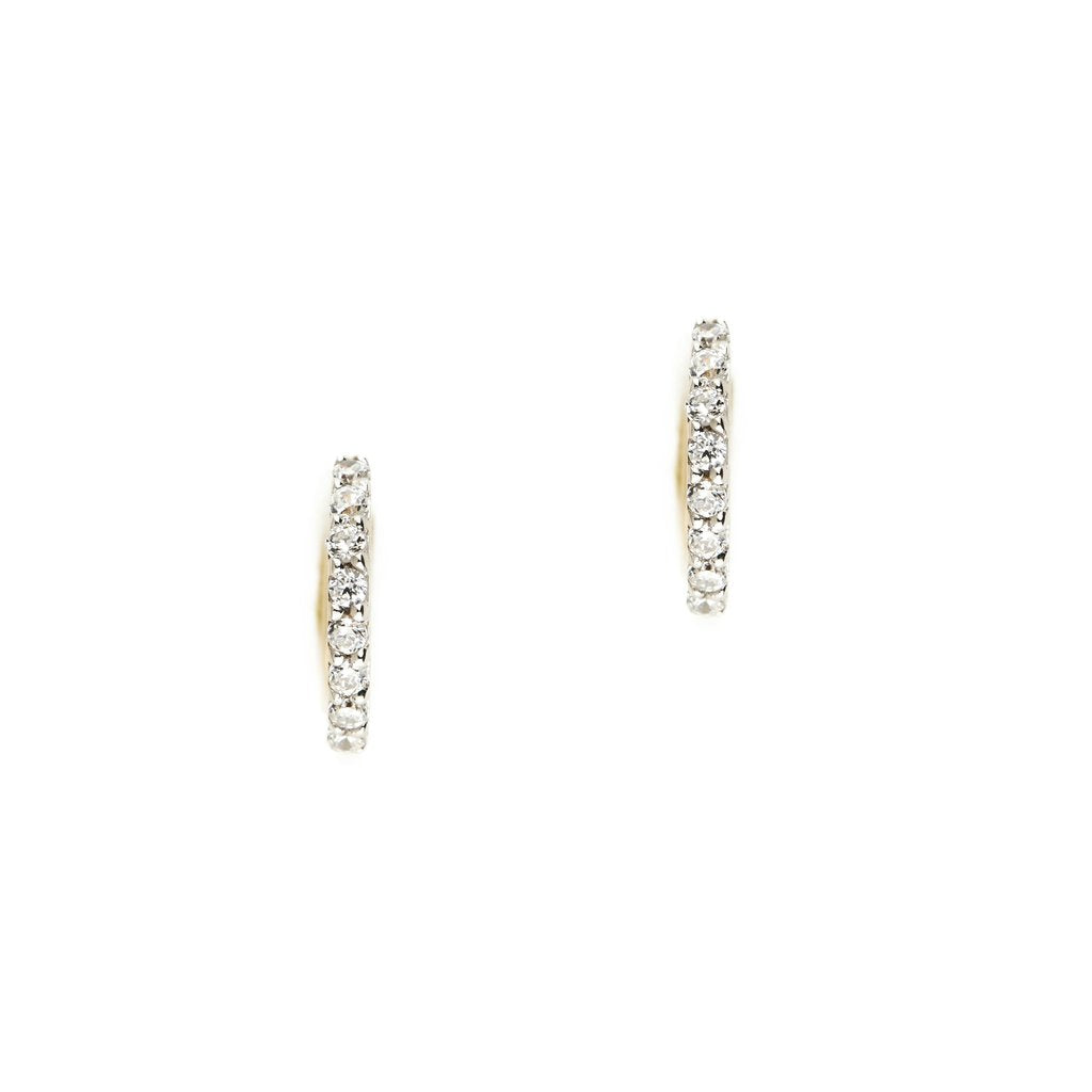 0.05 TCW Dazzling Round Diamond Celestial Hoop Earrings